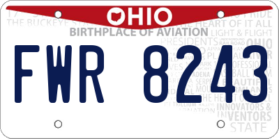 OH license plate FWR8243