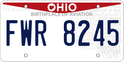 OH license plate FWR8245