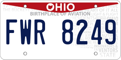 OH license plate FWR8249