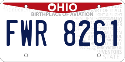 OH license plate FWR8261