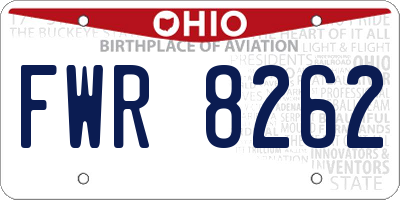 OH license plate FWR8262