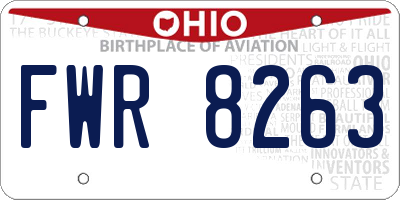 OH license plate FWR8263