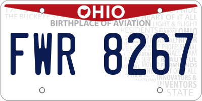 OH license plate FWR8267