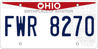 OH license plate FWR8270