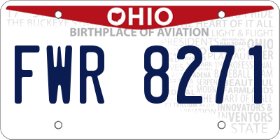 OH license plate FWR8271