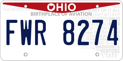 OH license plate FWR8274