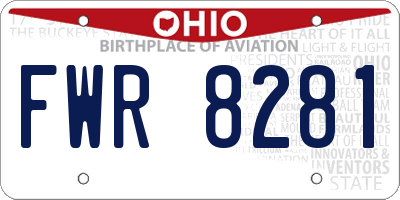 OH license plate FWR8281