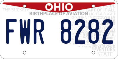 OH license plate FWR8282