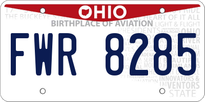 OH license plate FWR8285