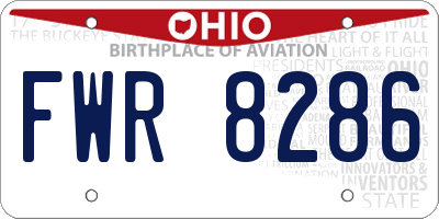 OH license plate FWR8286