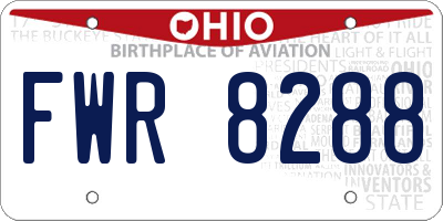 OH license plate FWR8288