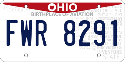 OH license plate FWR8291