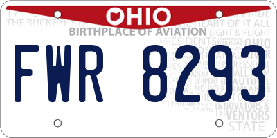OH license plate FWR8293