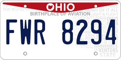 OH license plate FWR8294
