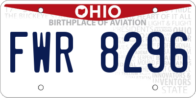OH license plate FWR8296