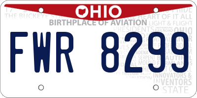 OH license plate FWR8299