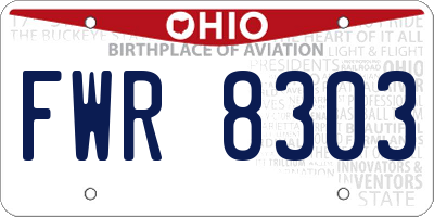 OH license plate FWR8303