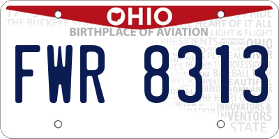 OH license plate FWR8313