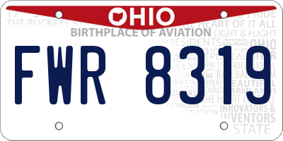 OH license plate FWR8319
