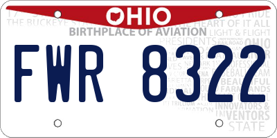 OH license plate FWR8322