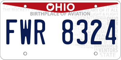 OH license plate FWR8324