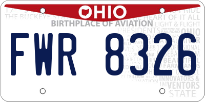 OH license plate FWR8326