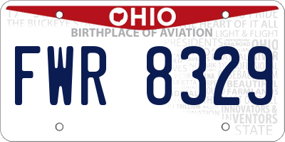 OH license plate FWR8329