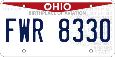 OH license plate FWR8330