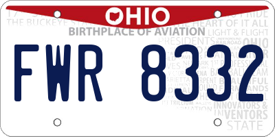 OH license plate FWR8332