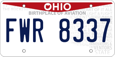 OH license plate FWR8337