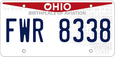 OH license plate FWR8338