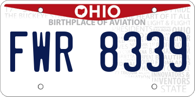 OH license plate FWR8339