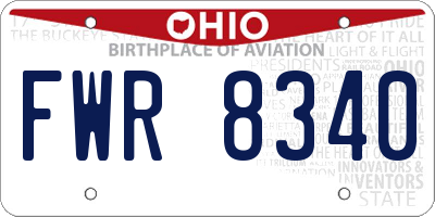 OH license plate FWR8340