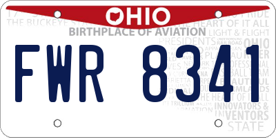 OH license plate FWR8341