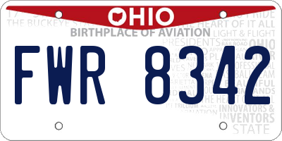 OH license plate FWR8342