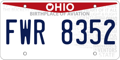 OH license plate FWR8352
