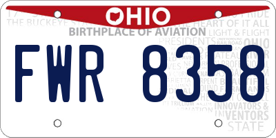 OH license plate FWR8358