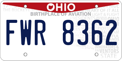 OH license plate FWR8362