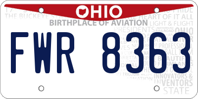 OH license plate FWR8363