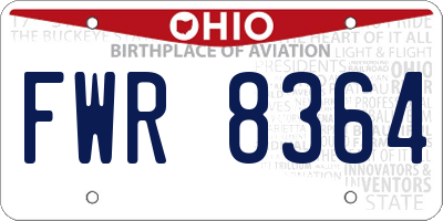 OH license plate FWR8364