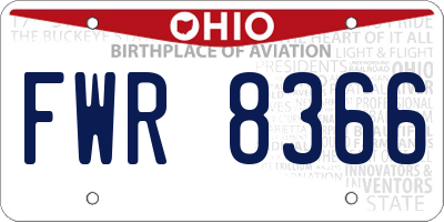 OH license plate FWR8366