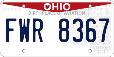 OH license plate FWR8367