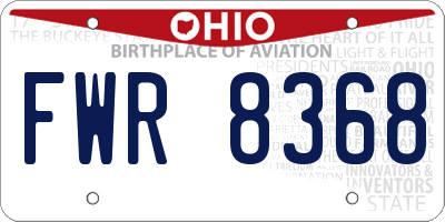 OH license plate FWR8368