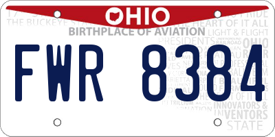 OH license plate FWR8384