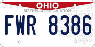 OH license plate FWR8386