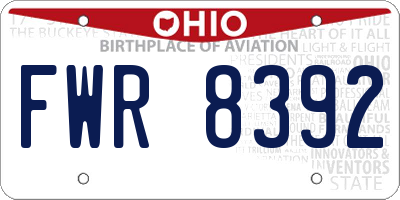 OH license plate FWR8392