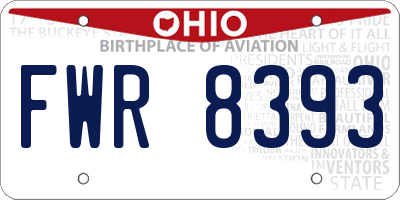 OH license plate FWR8393
