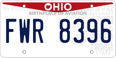 OH license plate FWR8396