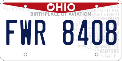 OH license plate FWR8408