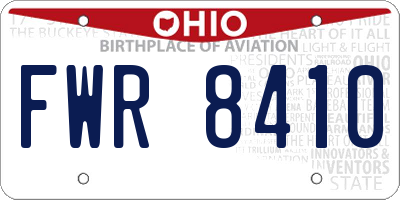 OH license plate FWR8410